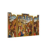 Justus van Gent - triptych of the Crucifixion Gallery Wrapped Canvas