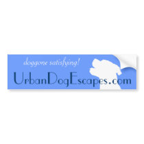 justy head cutout white, doggone satisfying!, U... bumper stickers by Urbanescapes justy head cutout white, doggone satisfying!, U... bumper stickers