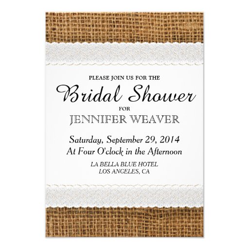 Jute and Lace Bridal Shower Invitations