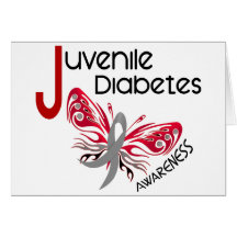 Juvenile Diabetes BUTTERFLY 3 Greeting Card
