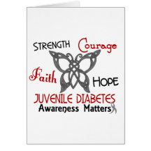 Juvenile Diabetes Celtic Butterfly 3 Greeting Cards