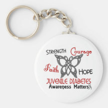 Juvenile Diabetes Celtic Butterfly 3 Keychains