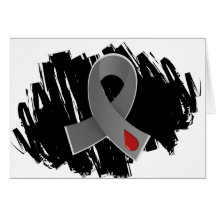 Juvenile Diabetes Grey Ribbon With Scribble Greeting Card
