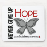Juvenile Diabetes Never Give Up Hope Butterfly 4.1 Mouse Pads