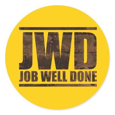 Logo Design Jobs on Jwd Job Well Done   Wash Design Round Stickers From Zazzle Com