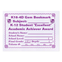K16-4D Gem Bookmark -All Subjects- 100ct