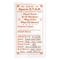 K16-4D Sports S.T.A.R. ~Pearl Card~ HS 100ct Business Card Templates