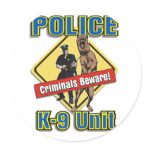 K9 Criminals Beware Stickers