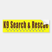 K9 Search & Rescue bumper stickers