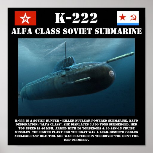 K-222 Soviet Alfa Class Submarine Print | Zazzle