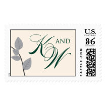K and W monogram with aspen leaves stamps