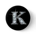"K" Diamond Bling Button