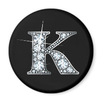"K" Diamond Bling Magnet