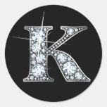"K" Diamond Bling Sticker