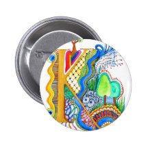 K, initial, monogram, wedding pinback buttons