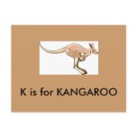 "K" is for Kangaroo Alphabet Flash Card postcards