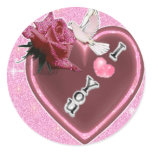 K ♥K ♥raftZ ♥ Glitery Pink Heart & Dove DeZignZ stickers