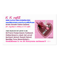 K ♥K ♥ raftZ I Love You Pink Heart & Dove Card business cards by LoveNPrayers K ♥K ♥ raftZ I Love You Pink Heart & Dove Card business cards