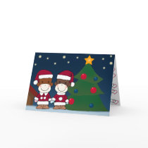 K&K Sock Monkey Christmas Greeting Card