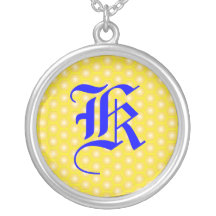 K LETTER ON HONEYCOMB NECKLACE
