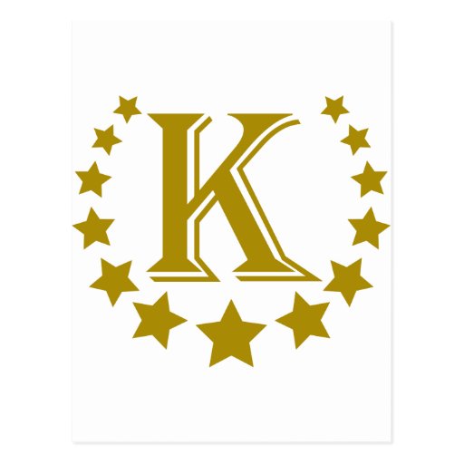 K-Letter-Stars-Crown- Postcard | Zazzle