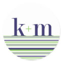 k+m monogram and stripe Sticker by twunschl k+m monogram and stripe Sticker
