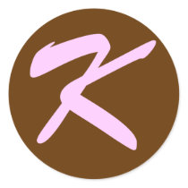 K MONOGRAM INITIAL BROWN PINK stickers by Initialreaction K MONOGRAM INITIAL BROWN PINK stickers