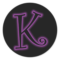 K Monogram Purple Neon stickers
