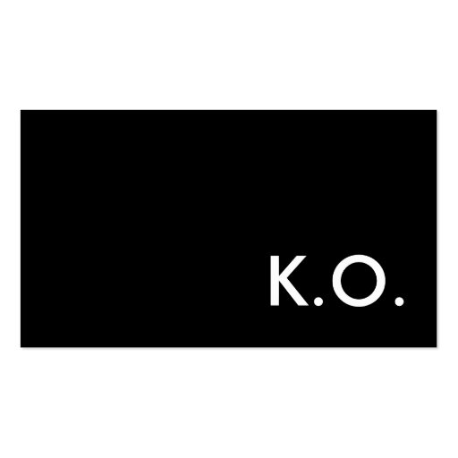 k.o. knockout business cards (front side)