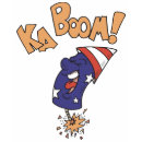 Ka Boom T-Shirt - Red, white and blue 4th of July design of fireworks getting ready to explode and caption Ka Boom! Great for Independence Day celebrations.