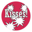 Ka-Pow Kisses Red White Sticker