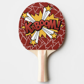 Kaboom Comic Book Style Ping Pong Paddle