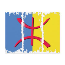 Kabylia flag Dirty 3Tall Boxes Postcard by zarouri Kabylia flag Dirty 3Tall Boxes Postcard