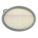 KAD Plaid Pink and Yellow Oval Belt Buckle