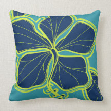 Kailua Hibiscus Hawaiian Reversible Square Pillow