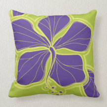 Kailua Hibiscus Hawaiian Reversible Square Pillow
