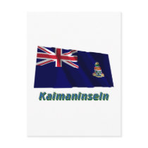 Kaimaninseln Fliegende Flagge mit Namen Postcards