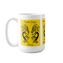 Kakilambe Drum (on Yellow) Mug mugs