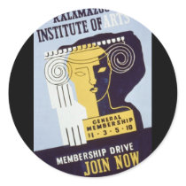 Kalamazoo Institute of Arts  - WPA Poster - stickers