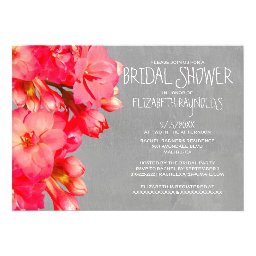 Kalanchoe Bridal Shower Invitations