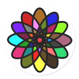 Kaleidescope Starburst, Multi-Color sticker