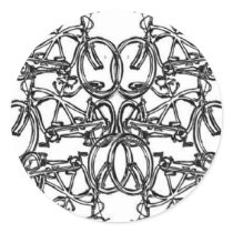 Kaleidescopic Tandem Bicycle (Vintage Schwinn) Round Sticker