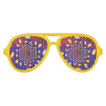 KaleidoBerries Psychedelic Fused Glass Fractal Aviator Sunglasses