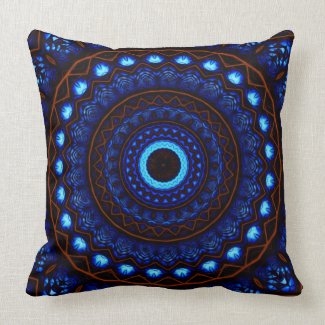 Kaleidoscope 4 abstract (blue) Pillows mojo_throwpillow