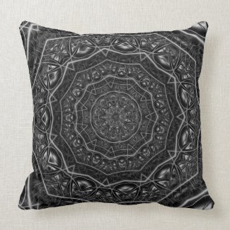 Kaleidoscope 5 (black & white) Pillows mojo_throwpillow