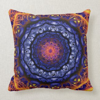 Kaleidoscope 6 (fractal awe) Pillows mojo_throwpillow