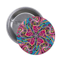 Kaleidoscope Aztec inspired pattern Button