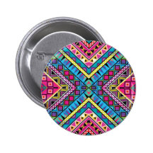 Kaleidoscope Aztec inspired pattern Pinback Button