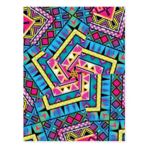 Kaleidoscope Aztec inspired pattern Post Card