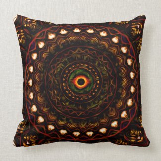 Kaleidoscope eye 4 abstract (brown) Pillow mojo_throwpillow